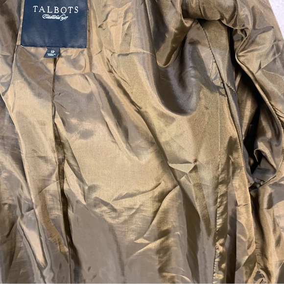 Talbots Brown Soft Suede Belted Trench Coat Snap Buttons Double Breasted - Picture 2 of 15